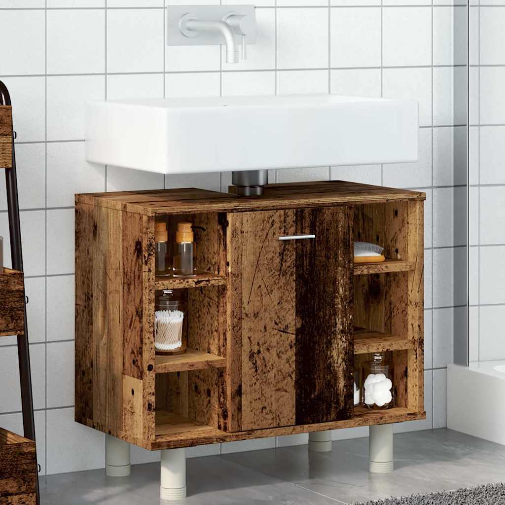 vidaXL Badschrank Altholz-Optik 60x32x53,5 cm Holzwerkstoff