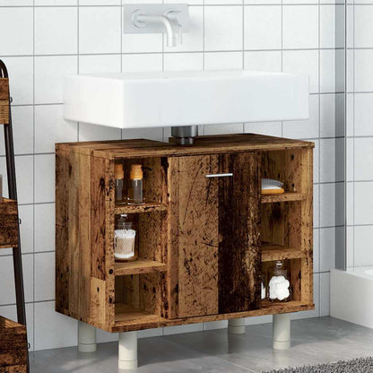 vidaXL Badschrank Altholz-Optik 60x32x53,5 cm Holzwerkstoff