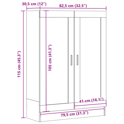 vidaXL Bücherschrank Altholz-Optik 82,5x30,5x115 cm Holzwerkstoff
