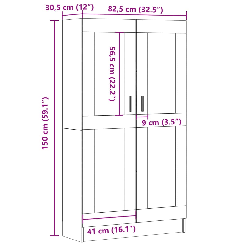 vidaXL Bibliothèque aspect bois recyclé 82,5x30,5x150 cm bois d'ingénierie