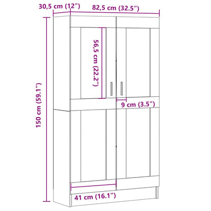 vidaXL Bibliothèque aspect bois recyclé 82,5x30,5x150 cm bois d'ingénierie