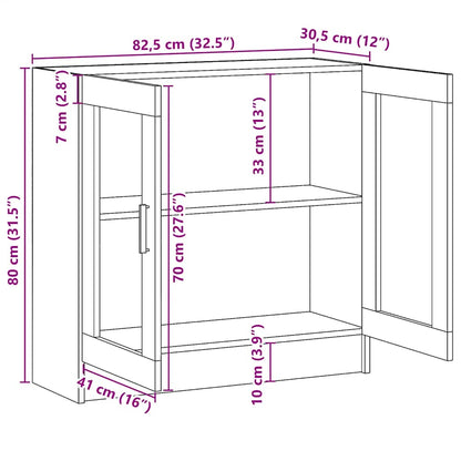 vidaXL Bücherschrank Artisan-Eiche 82,5x30,5x80 cm Holzwerkstoff