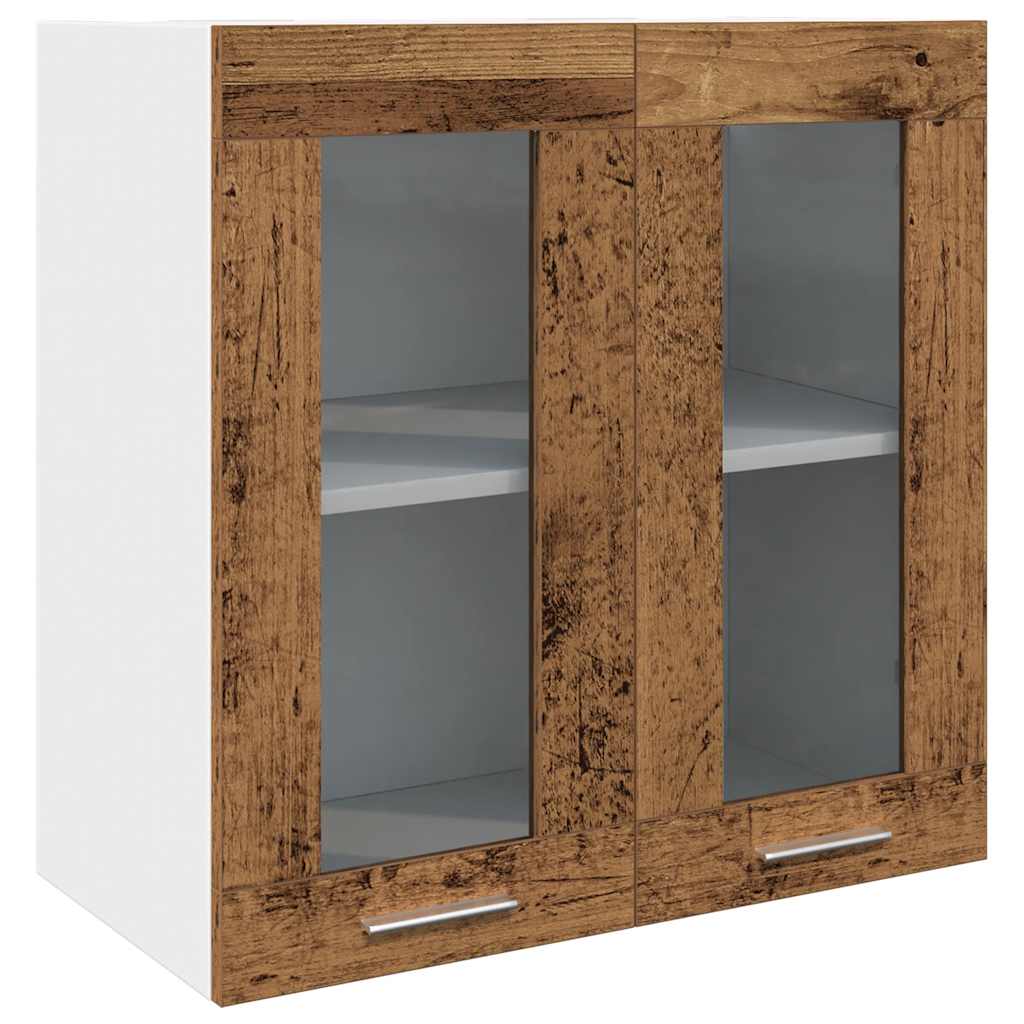 vidaXL Küchen-Wandschrank Lyon mit Glastüren Altholz-Optik 60x31x60 cm
