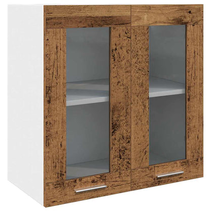 vidaXL Küchen-Wandschrank Lyon mit Glastüren Altholz-Optik 60x31x60 cm