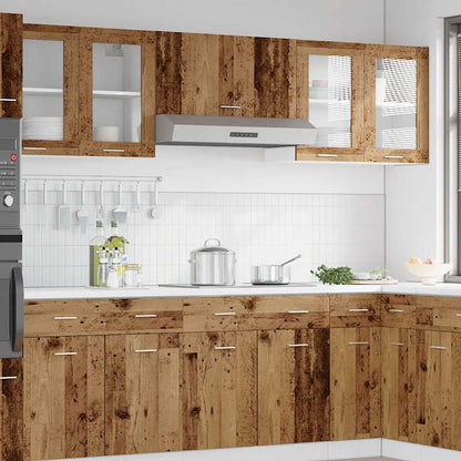 vidaXL Küchen-Wandschrank Lyon mit Glastüren Altholz-Optik 60x31x60 cm