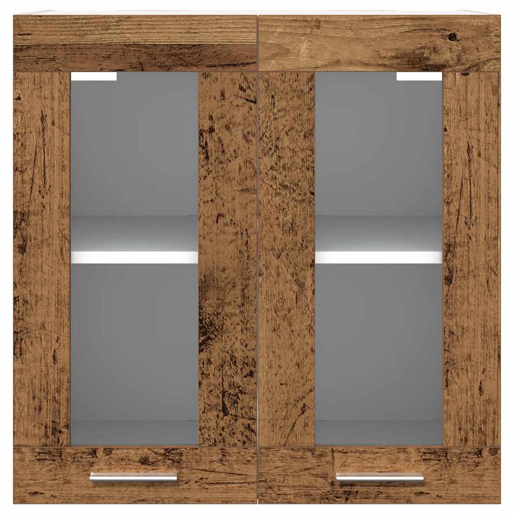 vidaXL Küchen-Wandschrank Lyon mit Glastüren Altholz-Optik 60x31x60 cm