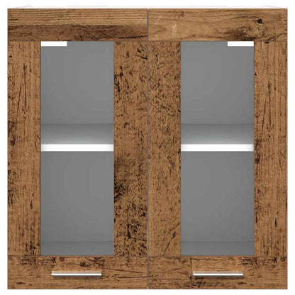 vidaXL Küchen-Wandschrank Lyon mit Glastüren Altholz-Optik 60x31x60 cm