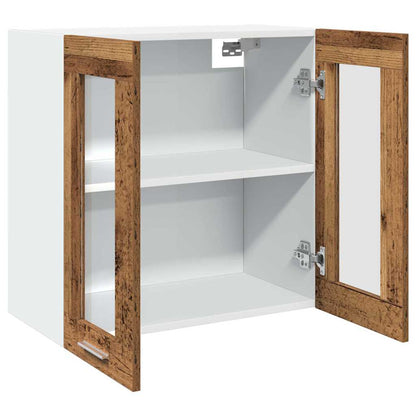 vidaXL Küchen-Wandschrank Lyon mit Glastüren Altholz-Optik 60x31x60 cm