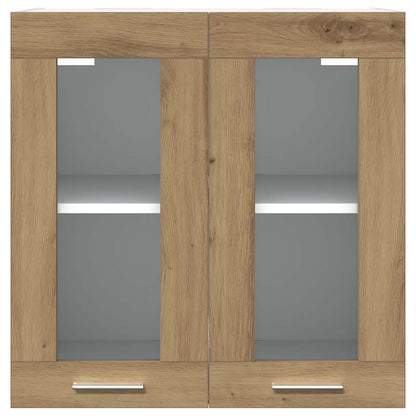 vidaXL Küchen-Wandschrank Lyon mit Glastüren Artisan-Eiche 60x31x60 cm