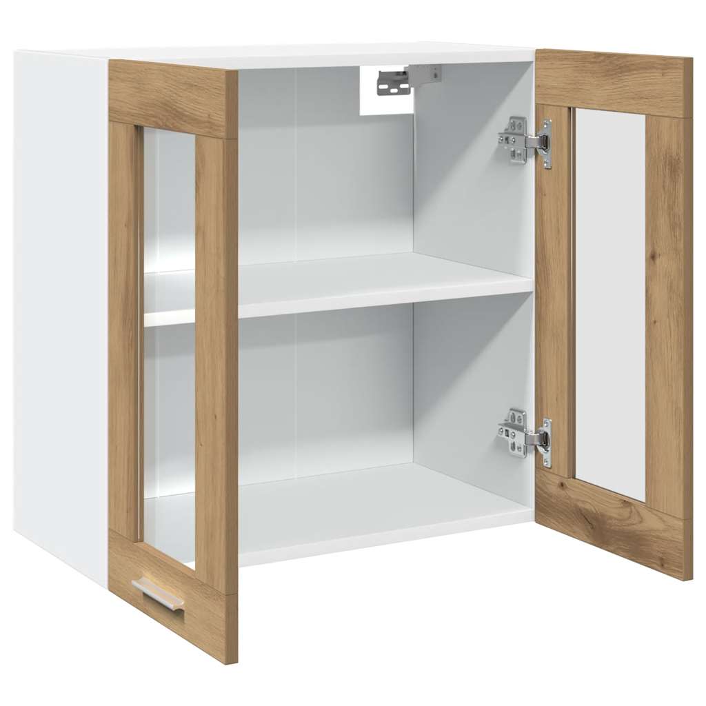vidaXL Küchen-Wandschrank Lyon mit Glastüren Artisan-Eiche 60x31x60 cm