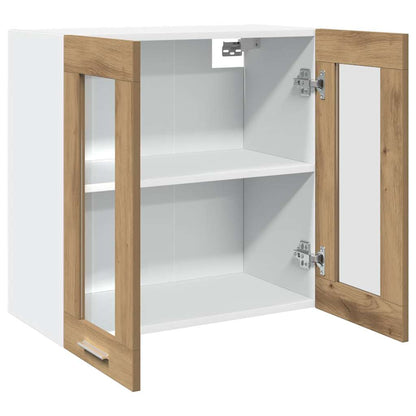 vidaXL Küchen-Wandschrank Lyon mit Glastüren Artisan-Eiche 60x31x60 cm