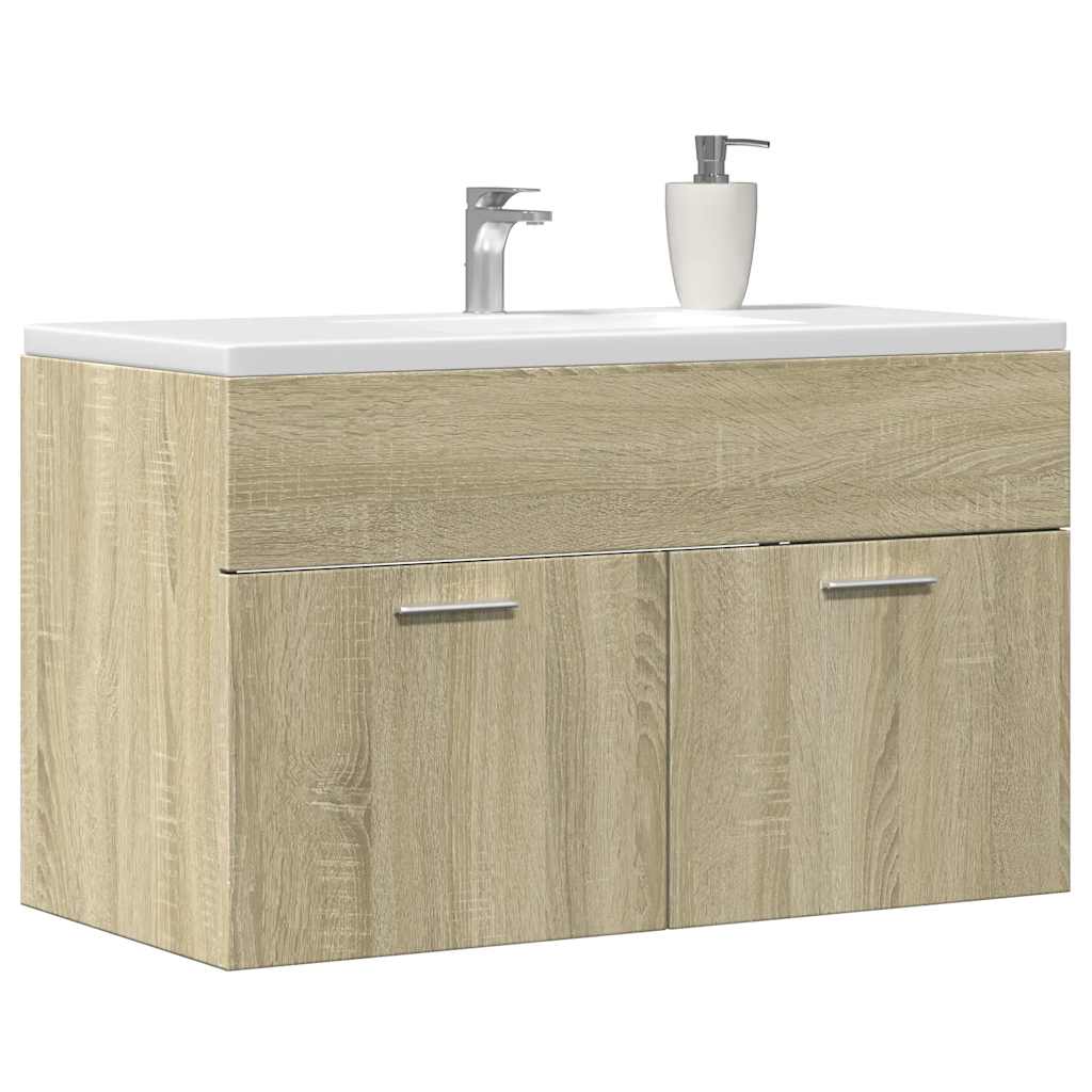 Meuble sous-lavabo vidaXL chêne Sonoma 80x38,5x46 cm bois d'ingénierie