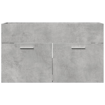 vidaXL Waschbeckenunterschrank Betongrau 80x38,5x46 cm Holzwerkstoff