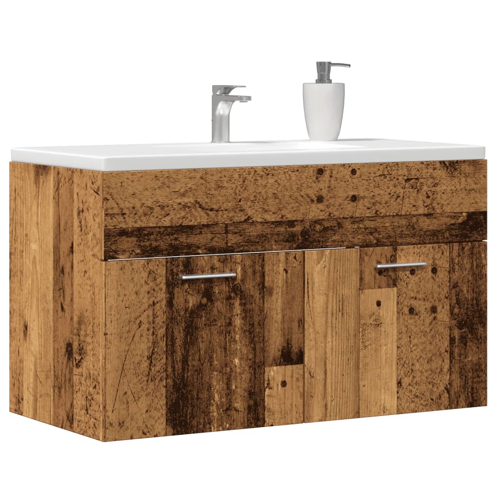 vidaXL Meuble sous-vasque aspect bois de récupération 80x38,5x46 cm