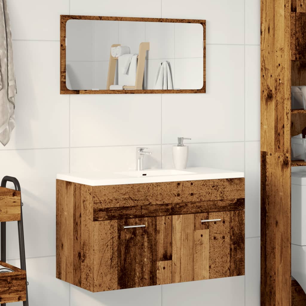 Meuble bas de lavabo vidaxl aspect bois de récupération 90x38,5x46 Bois d'ingénierie