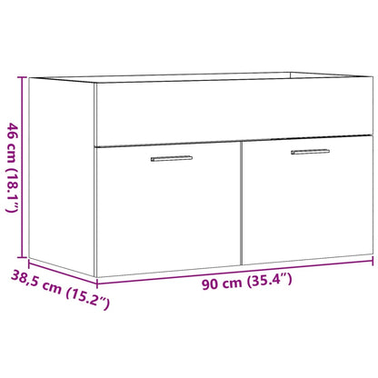 Meuble bas de lavabo vidaxl aspect bois de récupération 90x38,5x46 Bois d'ingénierie