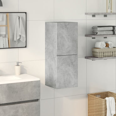 vidaXL Meuble haut de salle de bain gris béton 30x30x80 cm Bois d'ingénierie