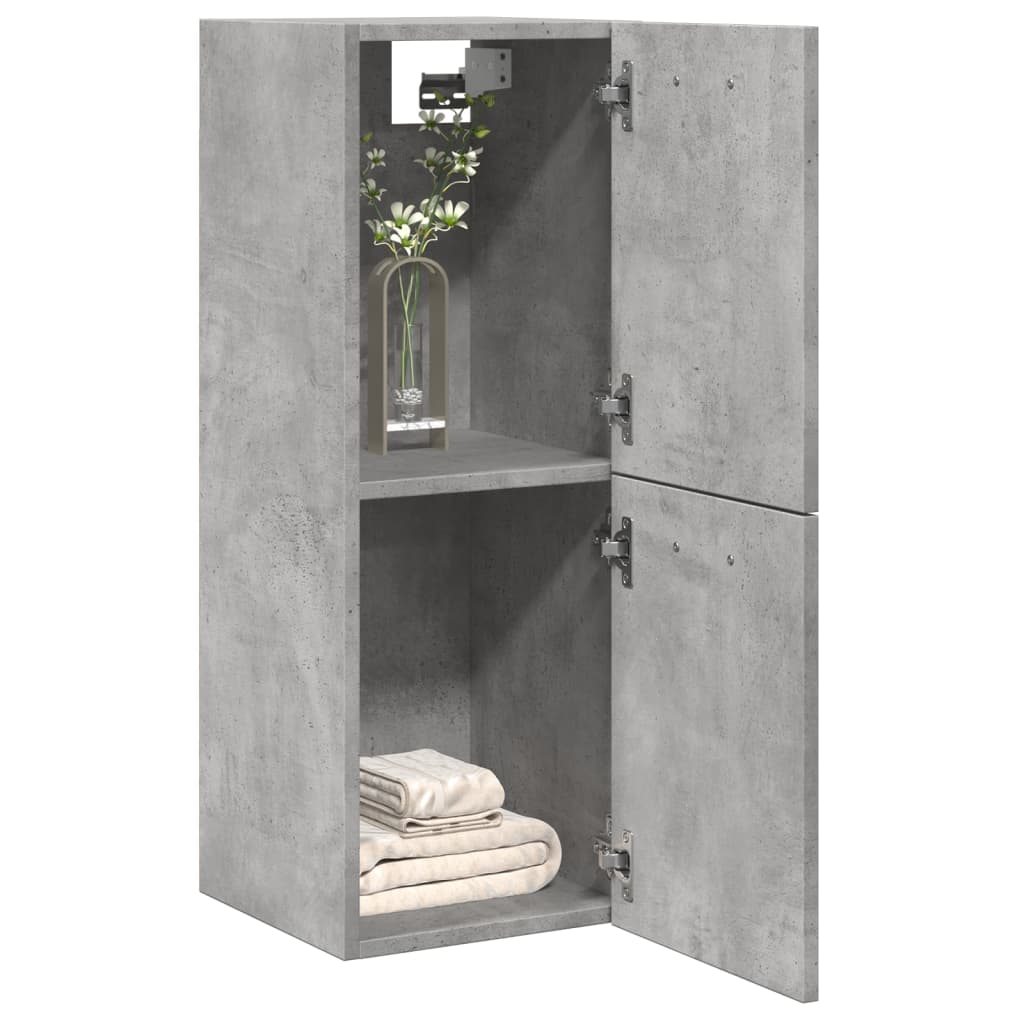 vidaXL Meuble haut de salle de bain gris béton 30x30x80 cm Bois d'ingénierie