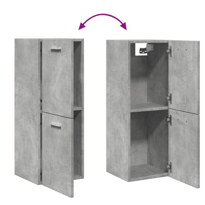 vidaXL Meuble haut de salle de bain gris béton 30x30x80 cm Bois d'ingénierie