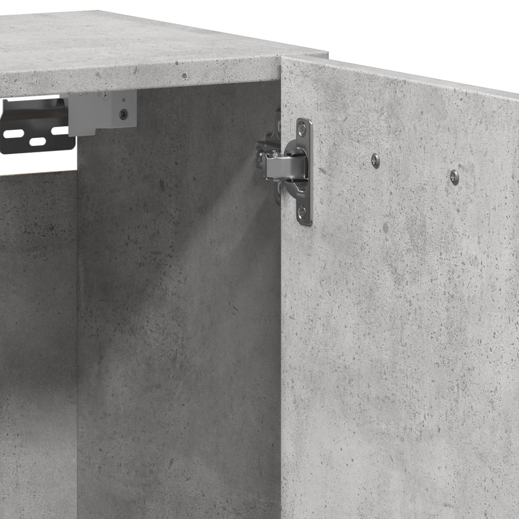 vidaXL Meuble haut de salle de bain gris béton 30x30x80 cm Bois d'ingénierie