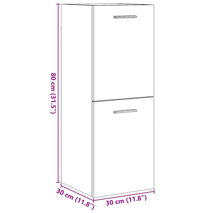 vidaXL Meuble haut de salle de bain aspect bois de récupération 30x30x80 cm Bois d'ingénierie