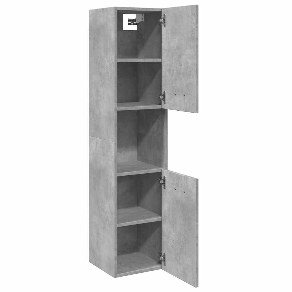 vidaXL Armoire haute de salle de bain gris béton 30x30x130 cm bois d'ingénierie