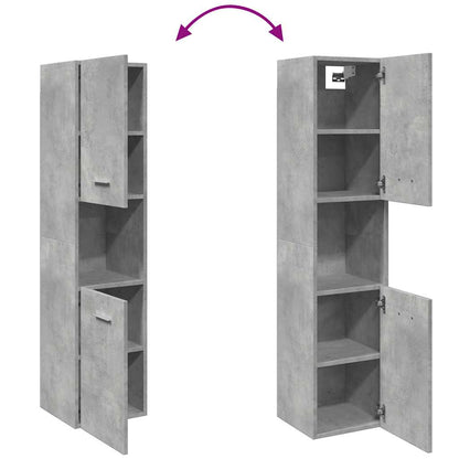 vidaXL Armoire haute de salle de bain gris béton 30x30x130 cm bois d'ingénierie
