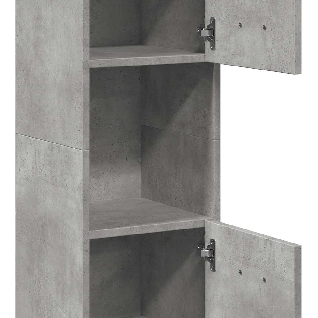vidaXL Armoire haute de salle de bain gris béton 30x30x130 cm bois d'ingénierie