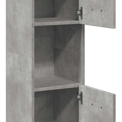 vidaXL Armoire haute de salle de bain gris béton 30x30x130 cm bois d'ingénierie