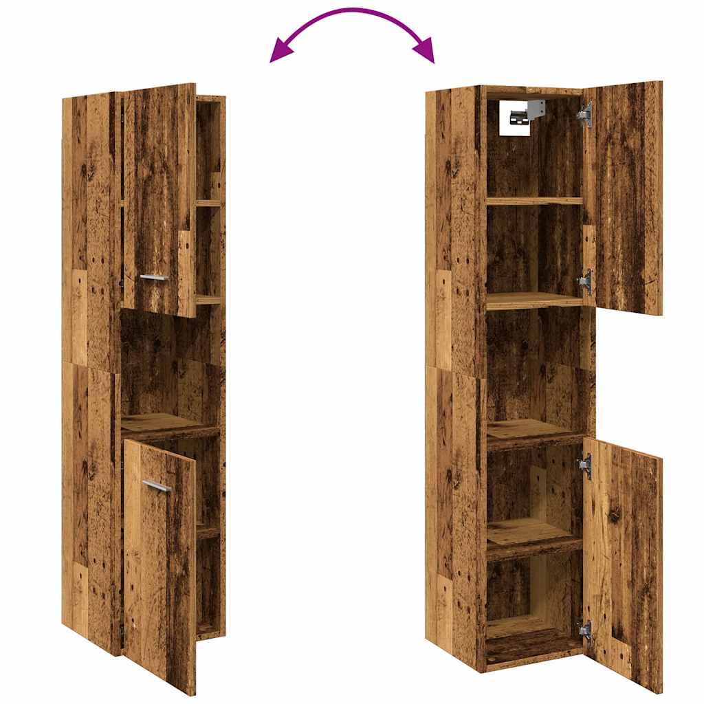 vidaXL Bad-Hängeschrank Altholz-Optik 30x30x130 cm Holzwerkstoff
