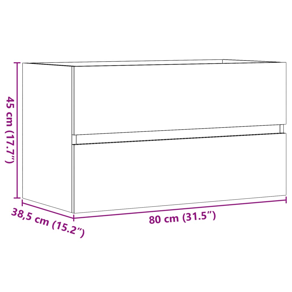 vidaXL Bad-Hängeschrank Altholz-Optik 80x38,5x45 cm Holzwerkstoff