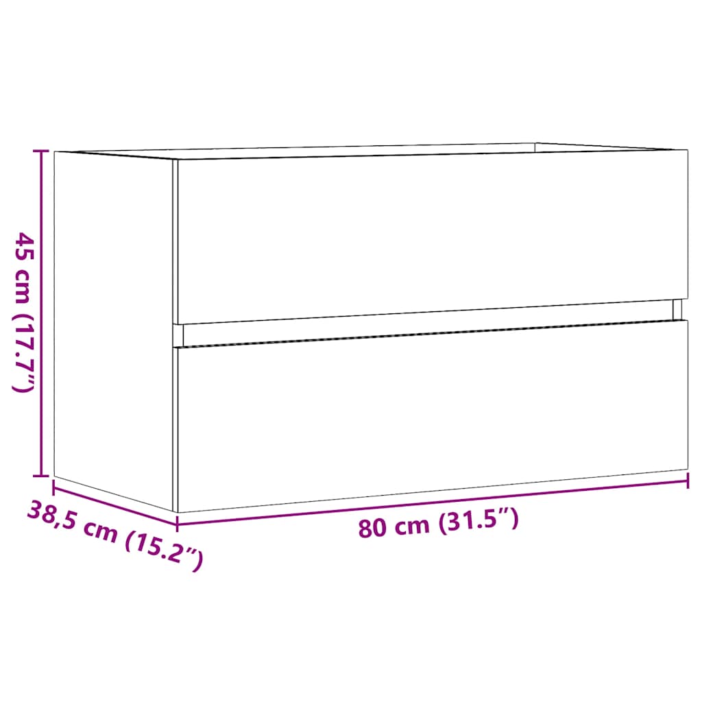 vidaXL Bad-Hängeschrank Artisan-Eiche 80x38,5x45 cm Holzwerkstoff