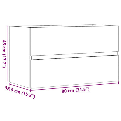vidaXL Bad-Hängeschrank Artisan-Eiche 80x38,5x45 cm Holzwerkstoff