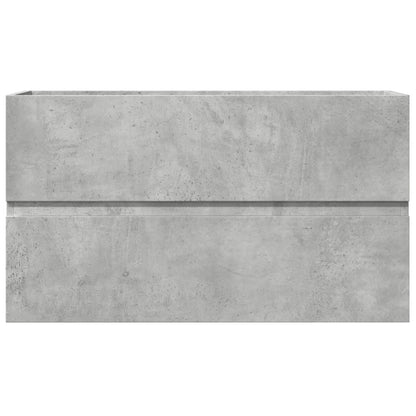 vidaXL Waschbeckenunterschrank Betongrau 90x38,5x45 cm Holzwerkstoff