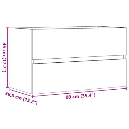 Meuble sous-lavabo vidaXL aspect bois de récupération 90x38,5x45 en bois d'ingénierie