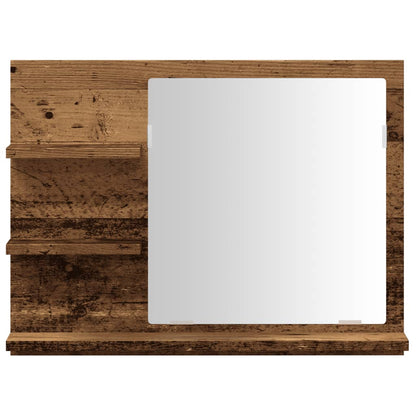 vidaXL Miroir de salle de bain avec étagères style bois de récupération 60x10,5x45 cm