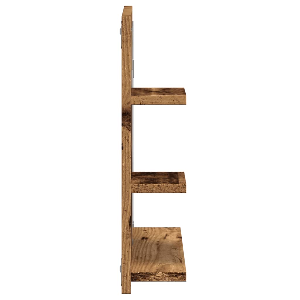 vidaXL Miroir de salle de bain avec étagères style bois de récupération 60x10,5x45 cm