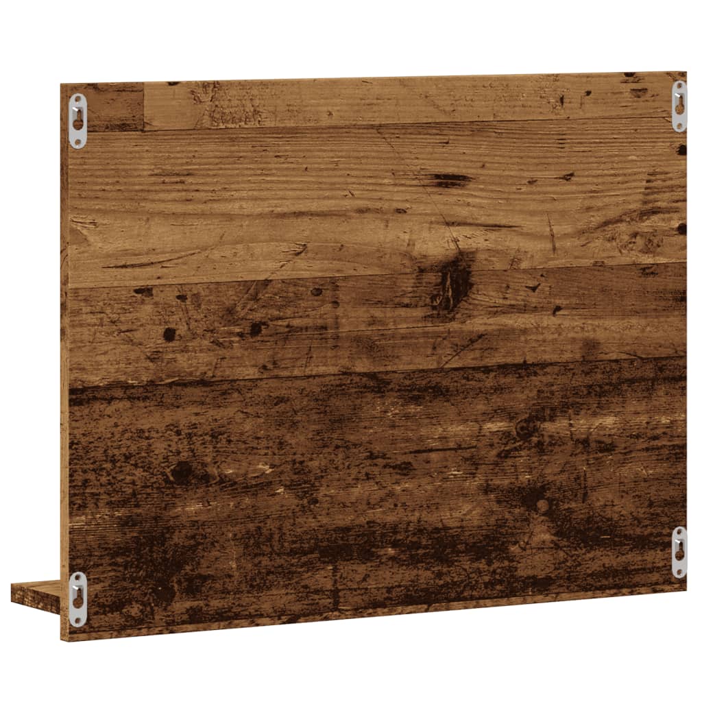 vidaXL Miroir de salle de bain avec étagères style bois de récupération 60x10,5x45 cm
