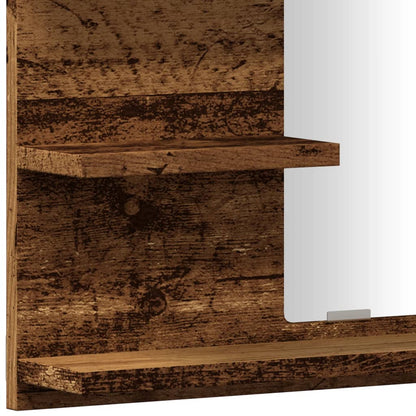 vidaXL Miroir de salle de bain avec étagères style bois de récupération 60x10,5x45 cm