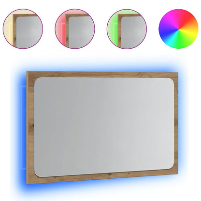 Badspiegel mit LED-Leuchten Artisan-Eiche 60x8,5x38 cm