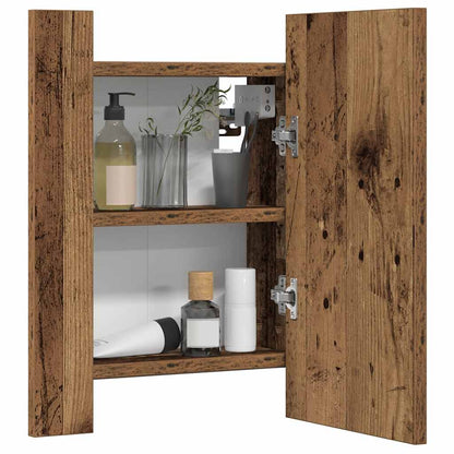 vidaXL LED-Spiegelschrank Altholz-Optik 40x12x45 cm Holzwerkstoff
