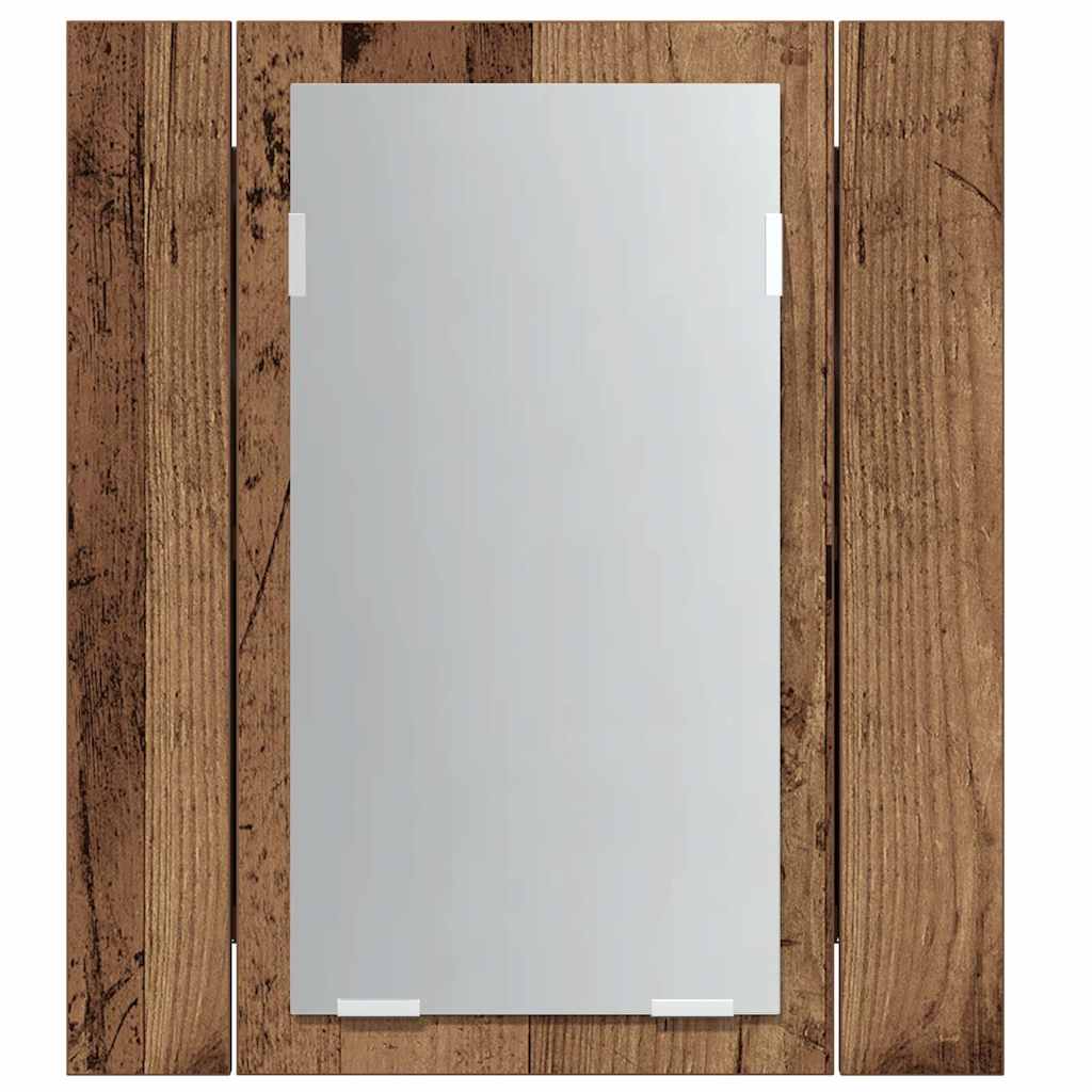 vidaXL LED-Spiegelschrank Altholz-Optik 40x12x45 cm Holzwerkstoff