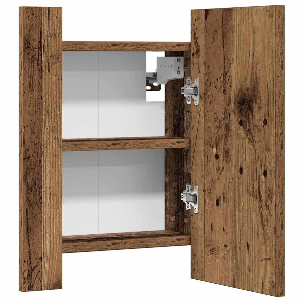 vidaXL LED-Spiegelschrank Altholz-Optik 40x12x45 cm Holzwerkstoff