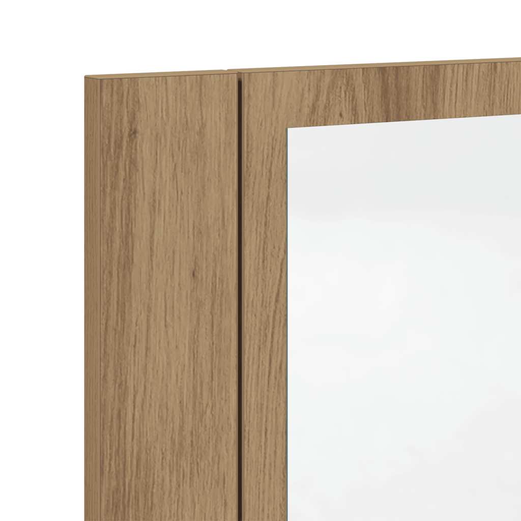 vidaXL LED-Spiegelschrank Artisan-Eiche 40x12x45 cm Holzwerkstoff