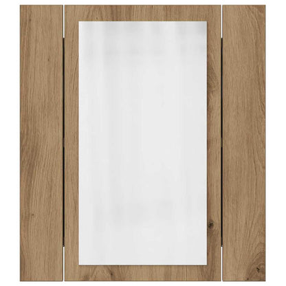 vidaXL LED-Spiegelschrank Artisan-Eiche 40x12x45 cm Holzwerkstoff