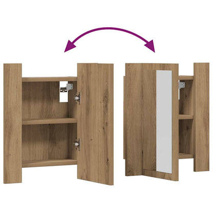 vidaXL LED-Spiegelschrank Artisan-Eiche 40x12x45 cm Holzwerkstoff