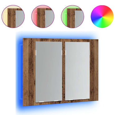 vidaXL Armoire de toilette LED effet bois de récupération 60x12x45 cm en bois d'ingénierie