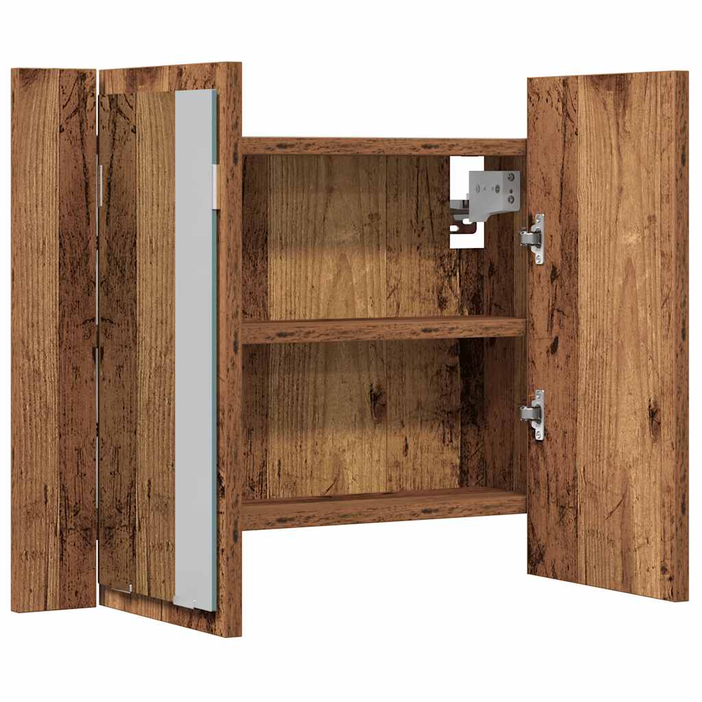 LED-Spiegelschrank Altholz-Optik 60x12x45 cm Holzwerkstoff