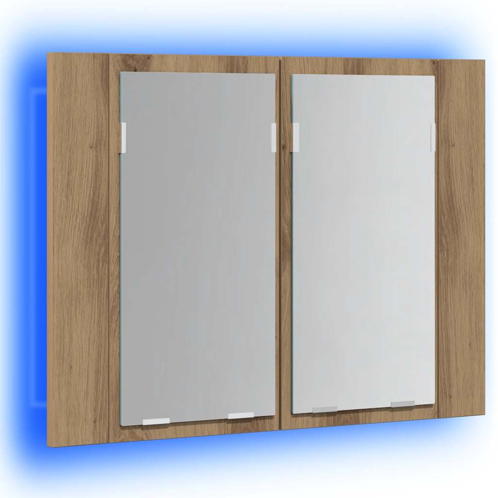 vidaXL Armoire de toilette à LED chêne artisan 60x12x45 cm bois d'ingénierie