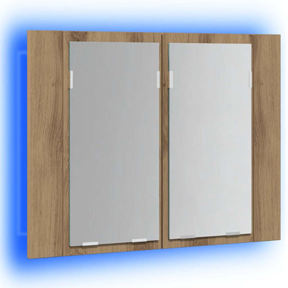 vidaXL Armoire de toilette à LED chêne artisan 60x12x45 cm bois d'ingénierie